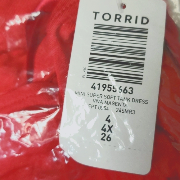❤NWT VINTAGE TORRID MINI TANK DRESS - VIVA MAGENTA RED - SUPER SOFT - PLUS SIZE - Picture 9 of 12